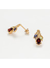 Boucles d'oreilles Or Jaune Diamant et Pierre précieuses