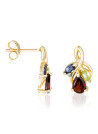 Boucles d'oreilles Or Jaune Diamant et Pierre précieuses