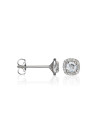 Boucles d'oreilles Or Blanc Diamant et Topaze