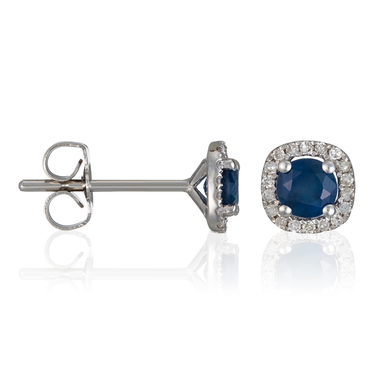 Boucles d'oreilles Or Blanc Diamant et Saphir Boucles d'oreilles "Ma Bienveillante" Or blanc et Saphir