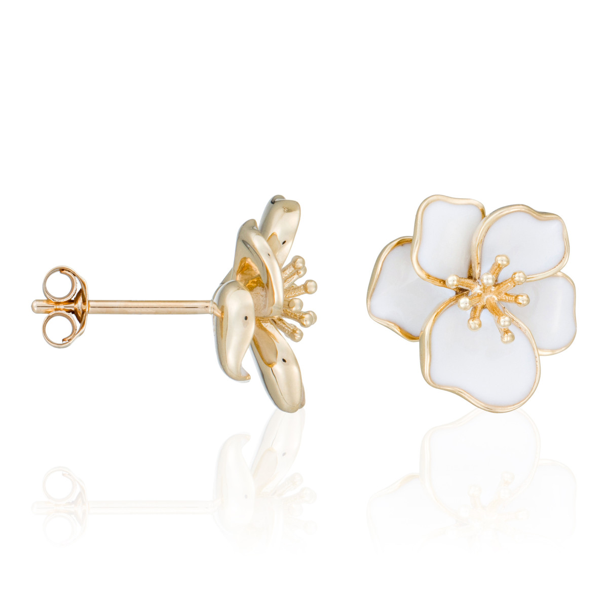 Boucles d'oreilles Or Jaune et Email Boucles d'oreilles "Mythique" Or jaune et Email