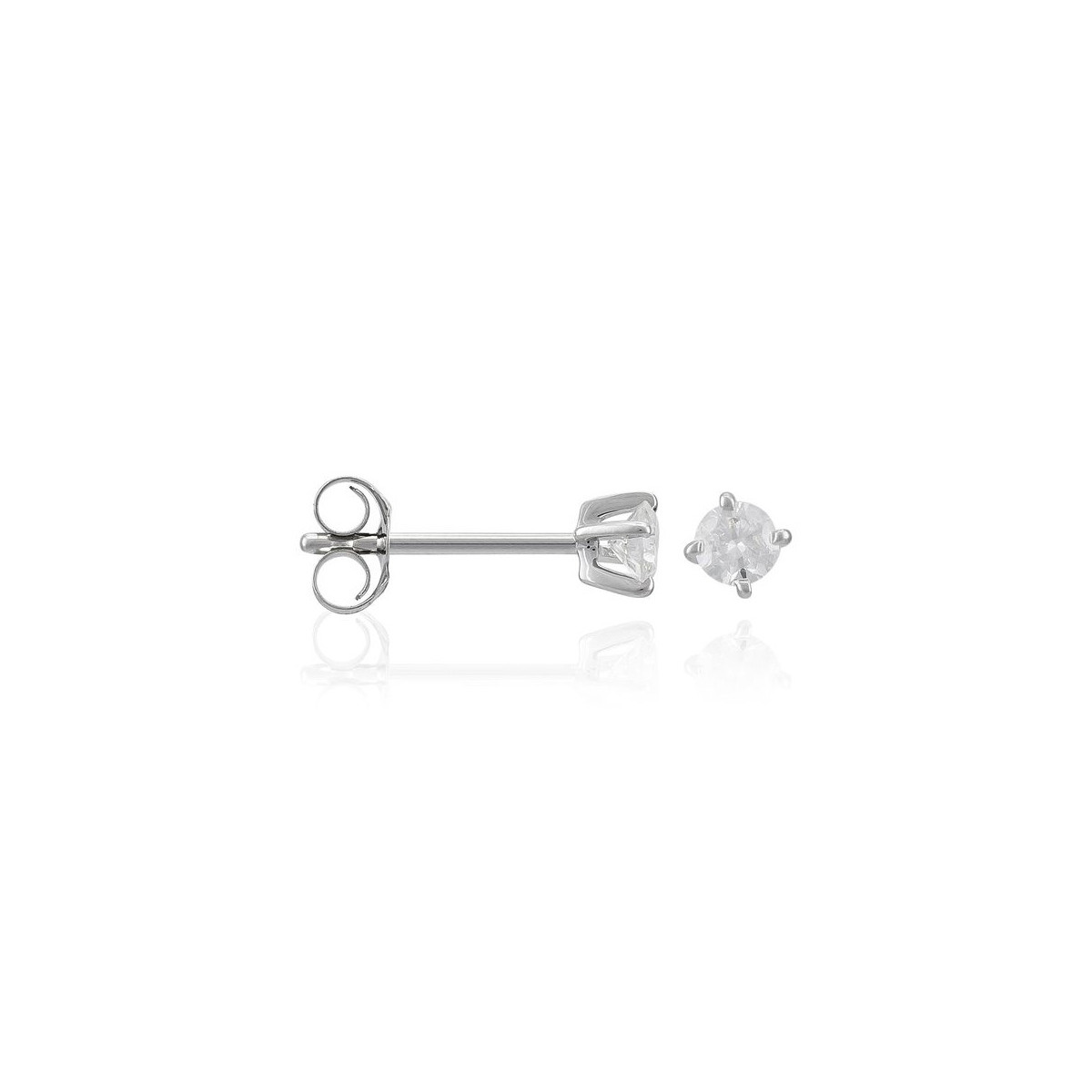 Boucles d'oreilles diamant solitaire pour femme Boucles d'oreilles "Nymphe Éblouissante" Or blanc et Diamant