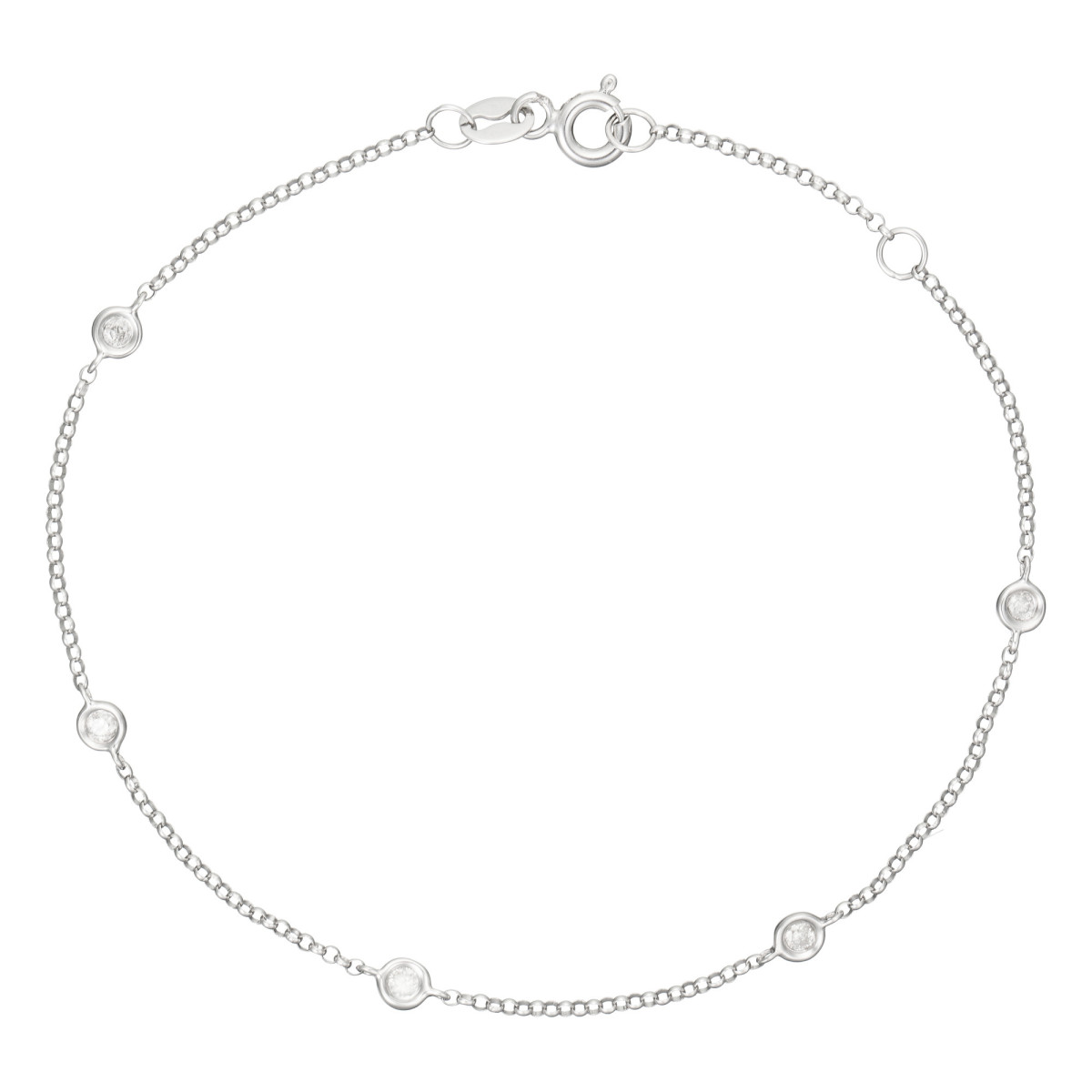 OZ Jewels Bracelet Argent Zirconium avec Diamant Rond | bol