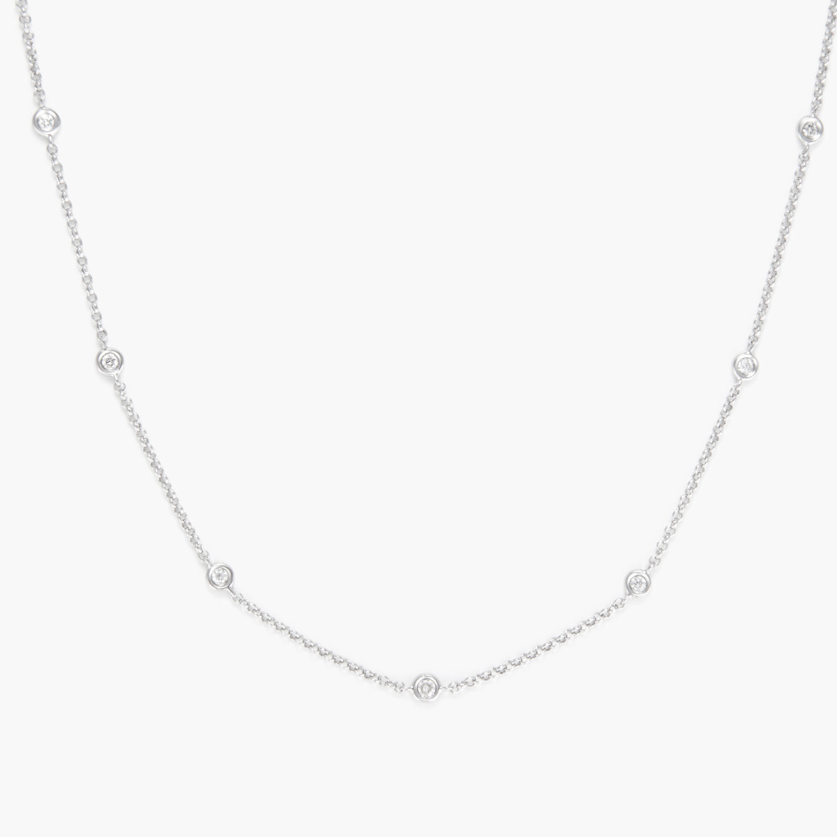 Collier Or Blanc et Diamant Collier "Docile" Or blanc et Diamant