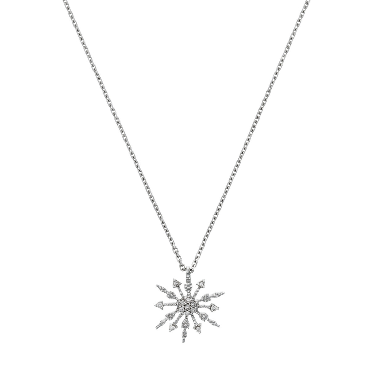 Pendentif Flocon Or Blanc et Diamant Pendentif "Divine Noble" Or blanc et Diamant