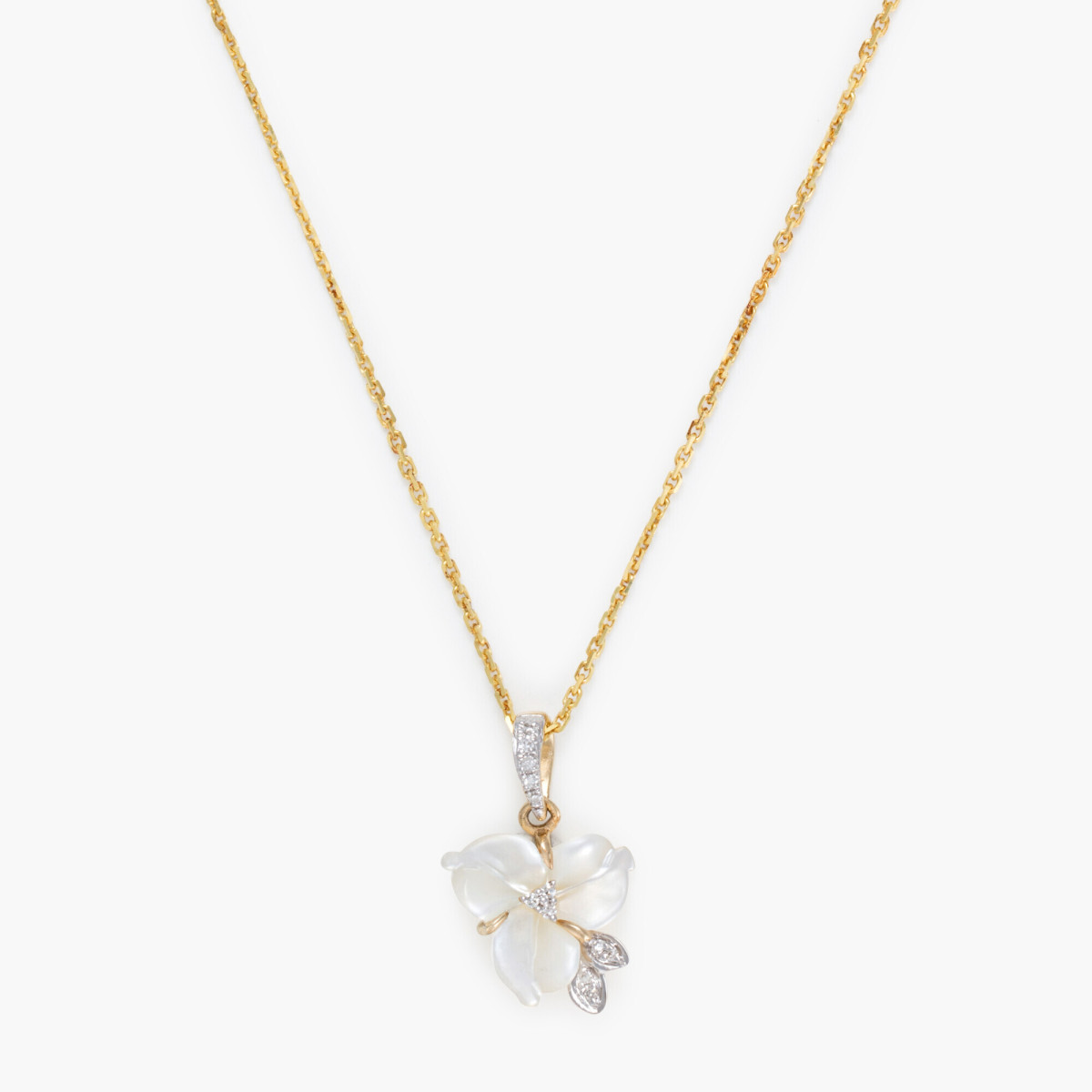 Pendentif Or Jaune Diamant et Nacre Pendentif "Paris Majestueux" Or jaune et Nacre