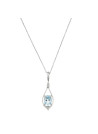 Pendentif Or Blanc Diamant et Topaze bleu