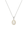 Pendentif Or Blanc Diamant et Perle