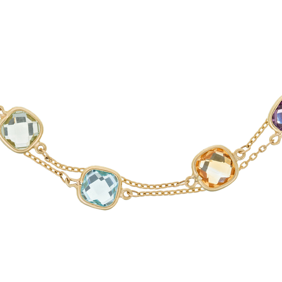 Bracelet Or Jaune 375/1000 et Pierres Fines Bracelet "Lierre" Or jaune