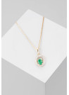 Pendentif Or Jaune Diamant et Emeraude
