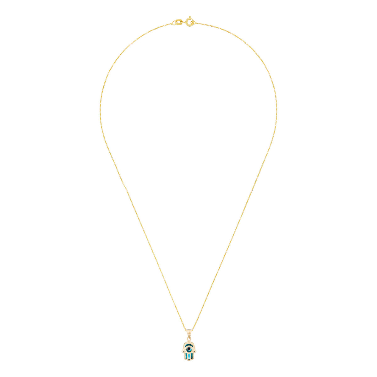 Pendentif Or Jaune 375/1000 et Zirconium Pendentif Main de Fatma Or jaune