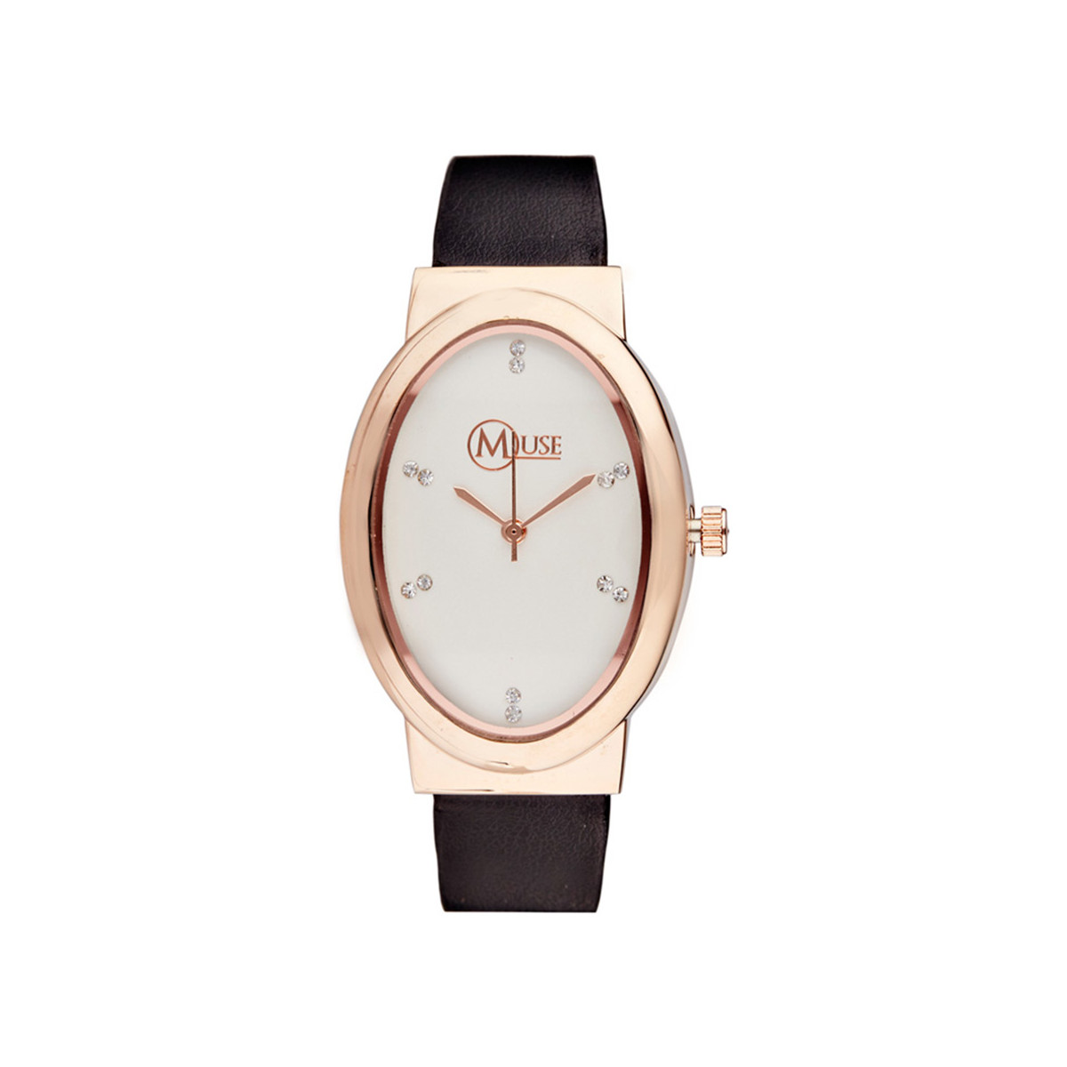 Muse - Montre Femme "Picolini" - boîtier rosé bracelet noir