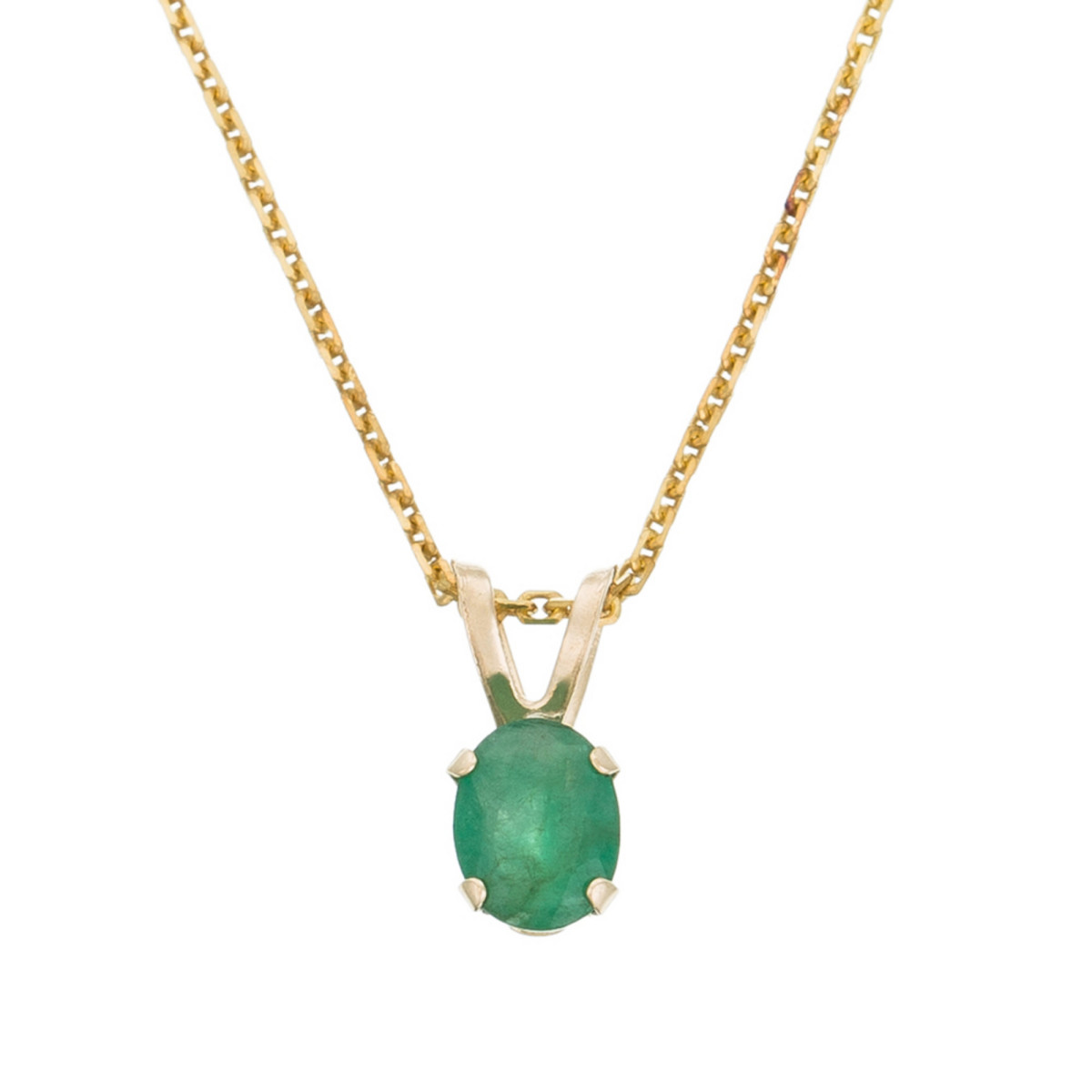 Pendentif Or Jaune et Emeraude verte Pendentif "Ondin" Or jaune