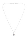Pendentif Or Blanc Diamant et Saphir