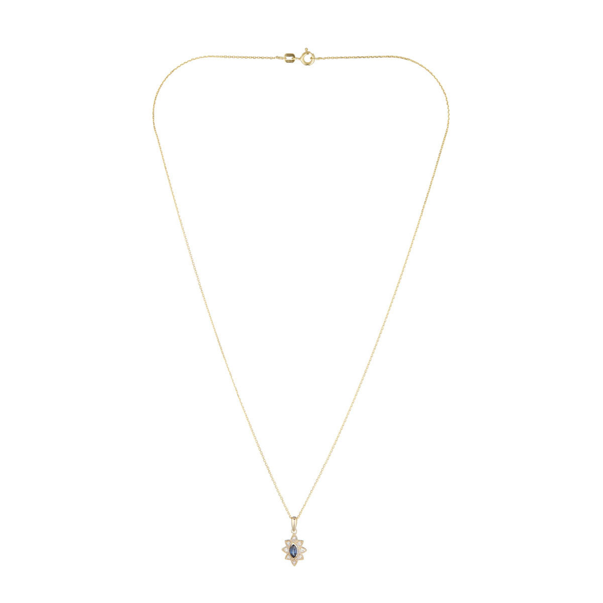 Pendentif Or Jaune Diamant et Saphir Pendentif "Hestia" Or jaune et Saphir