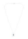 Pendentif Or Blanc Diamant et Saphir