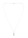 Pendentif Or Blanc Diamant et Saphir