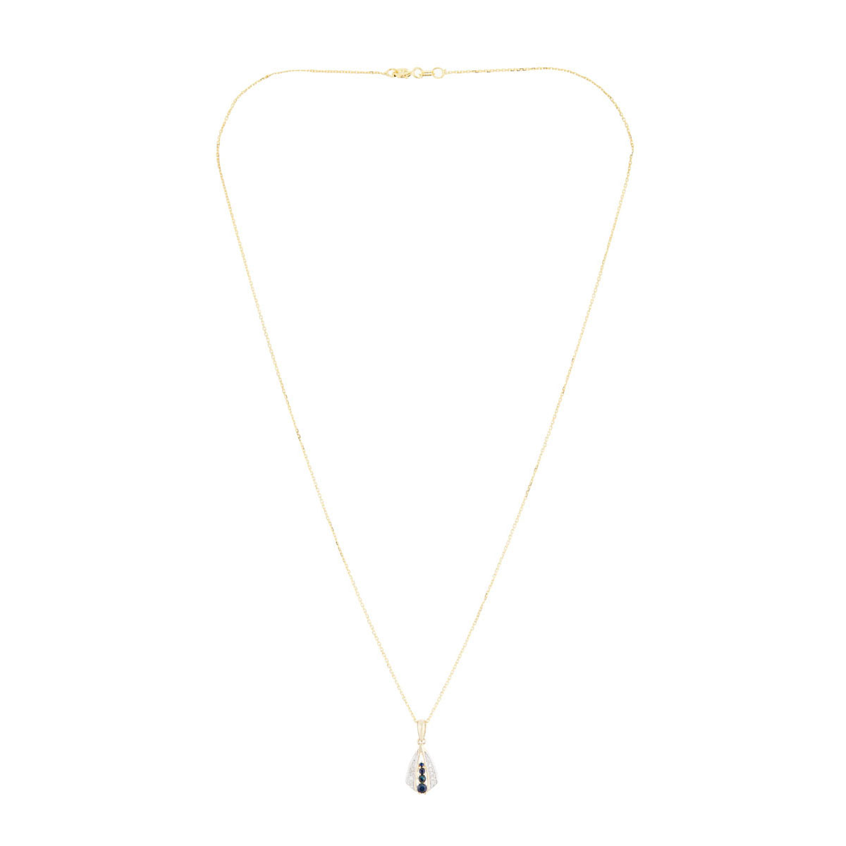 Pendentif Or Jaune Diamant et Saphir Pendentif "Florina" Or jaune et Saphir