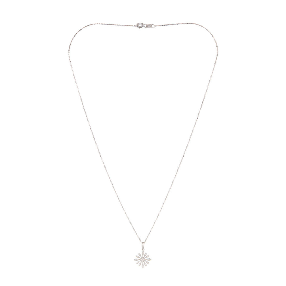 Pendentif "Rosine" Or blanc et Diamant