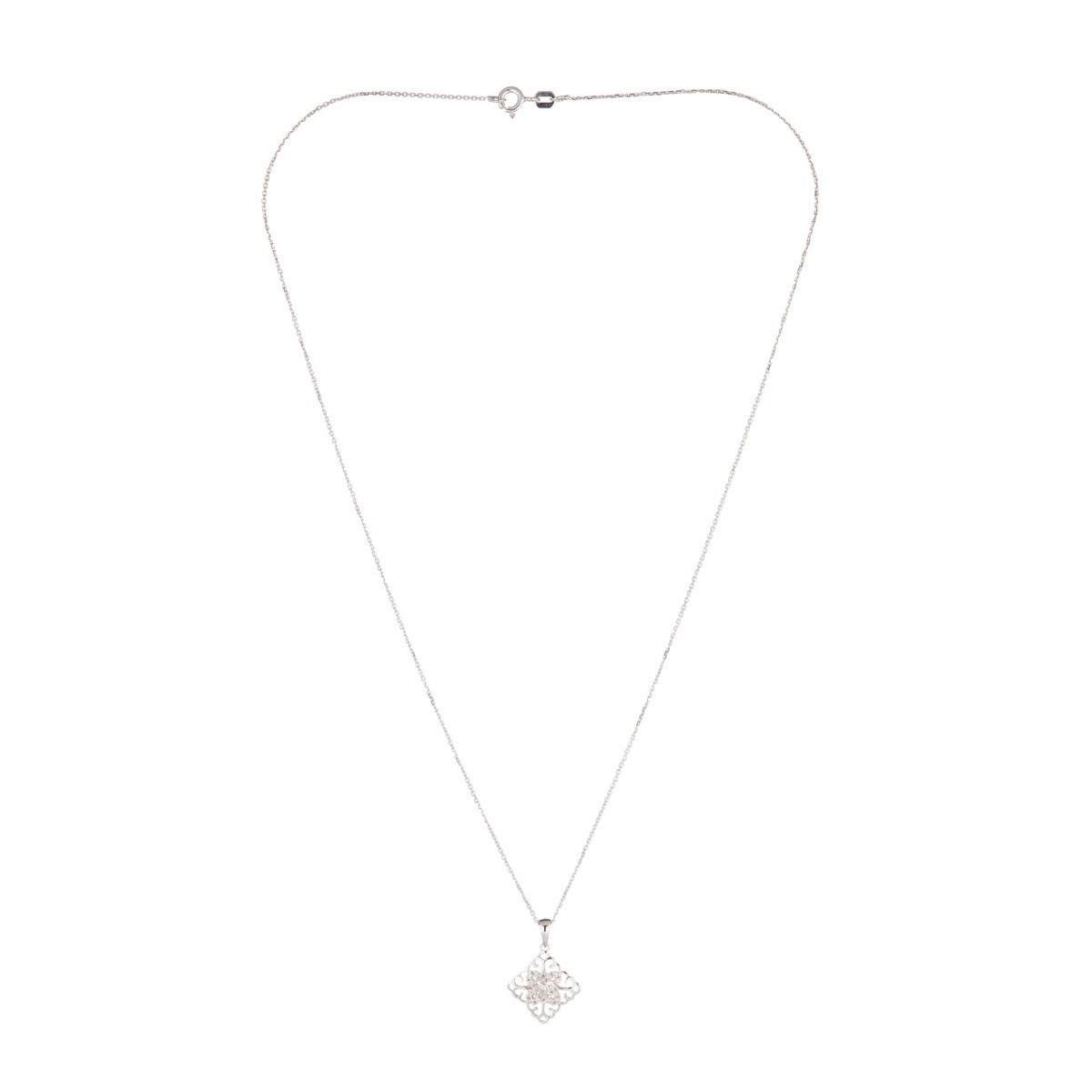 Pendentif Or Blanc et Diamant Pendentif Or Blanc et Diamant