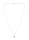 Pendentif Or Blanc Diamant et Saphir