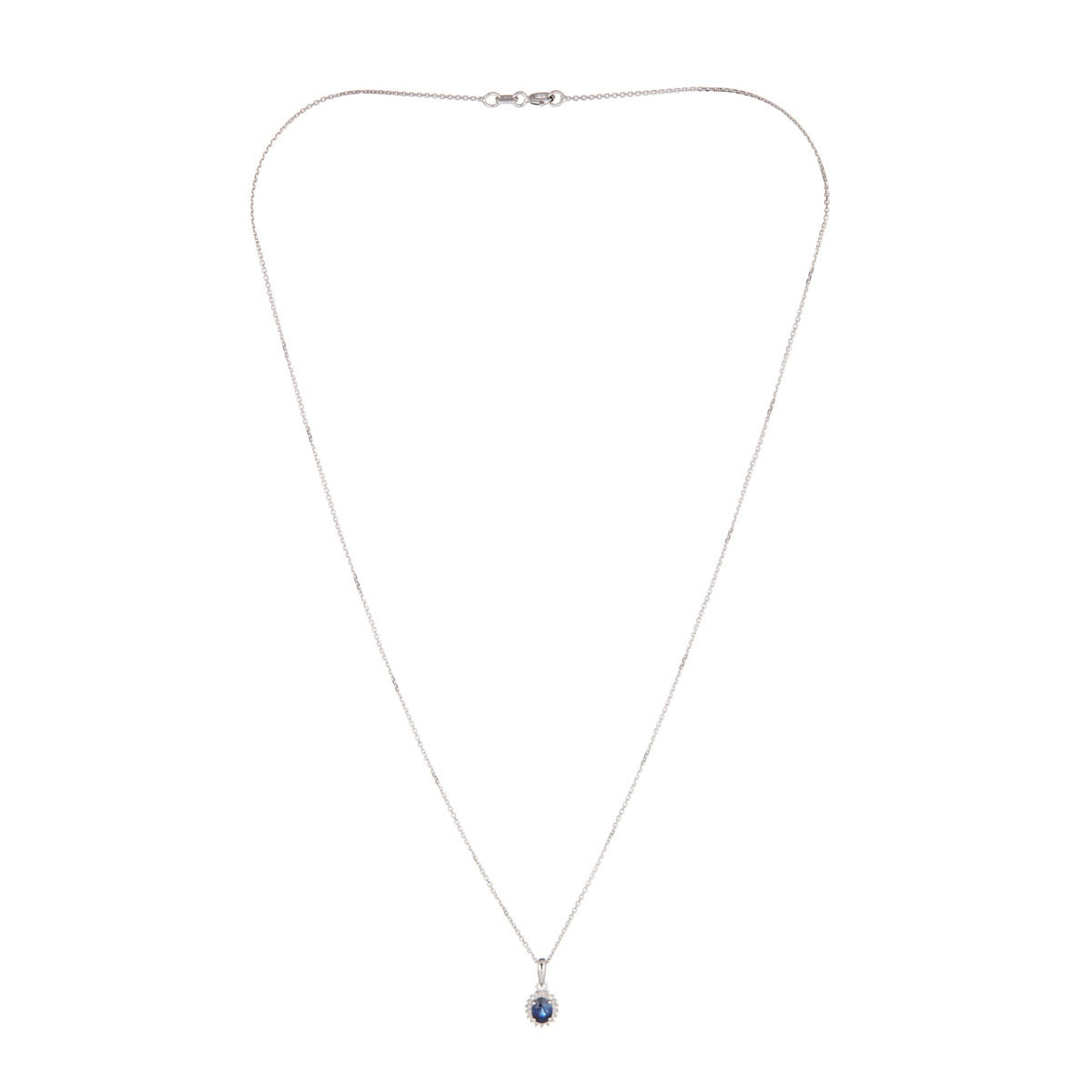 Pendentif Or Blanc Diamant et Saphir Pendentif "Colombe" Or blanc et Saphir