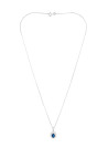 Pendentif Or Blanc Diamant et Saphir