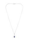 Pendentif Or Blanc Diamant et Saphir