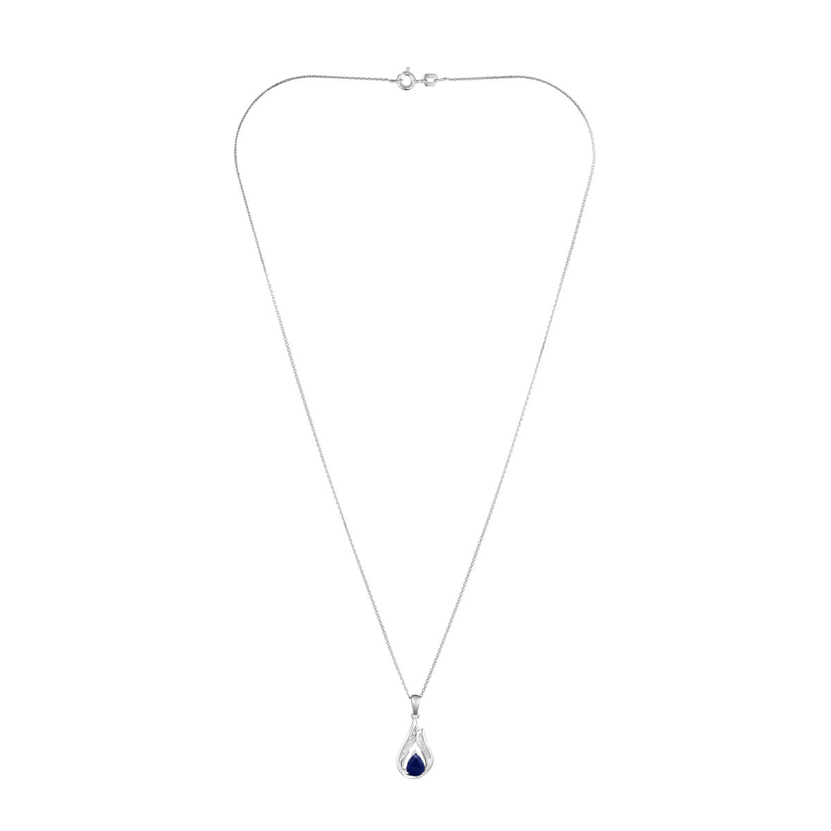 Pendentif "Isolde" Or blanc et Saphir
