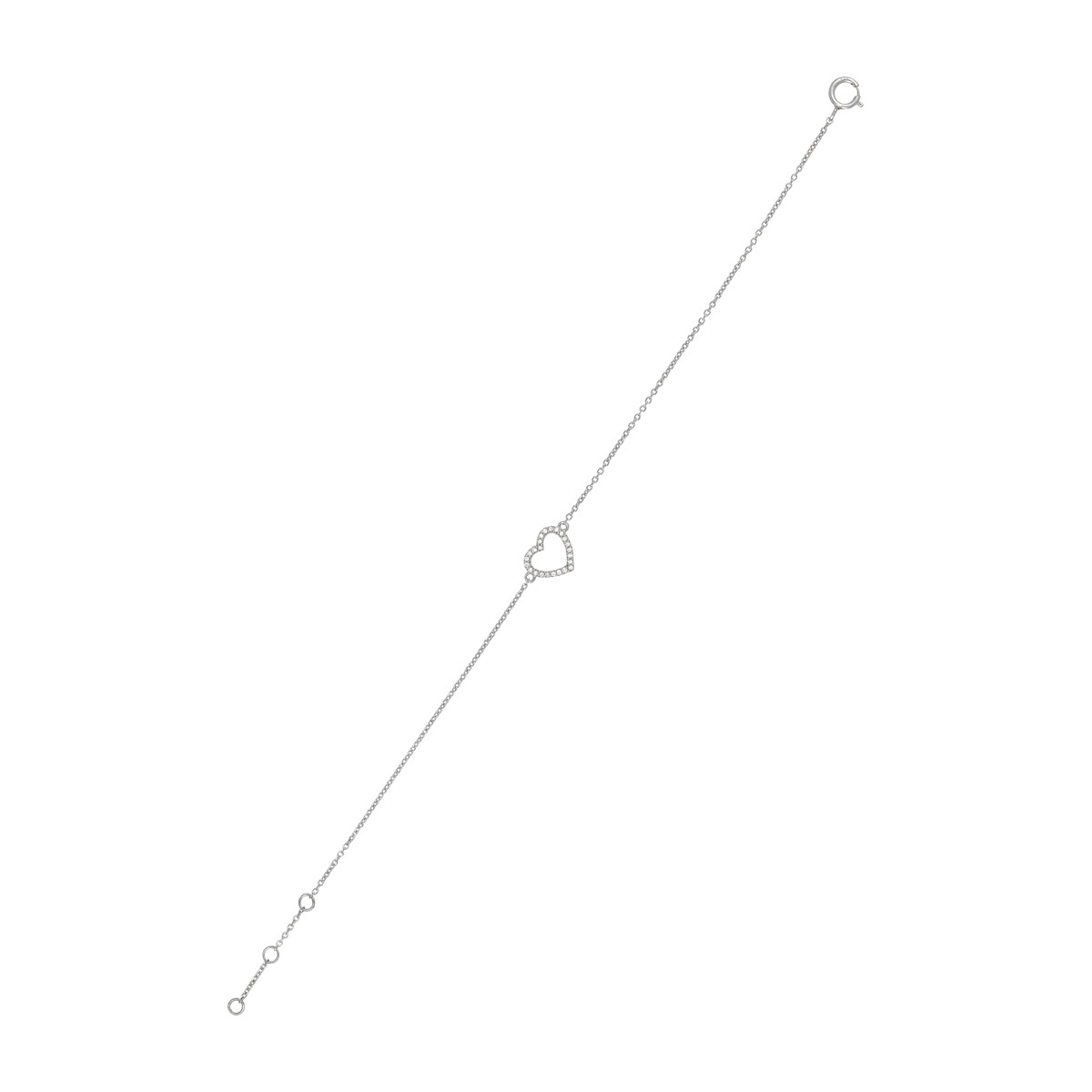 Bracelet Or Blanc et Diamant Bracelet Cœur Or Blanc et Diamant