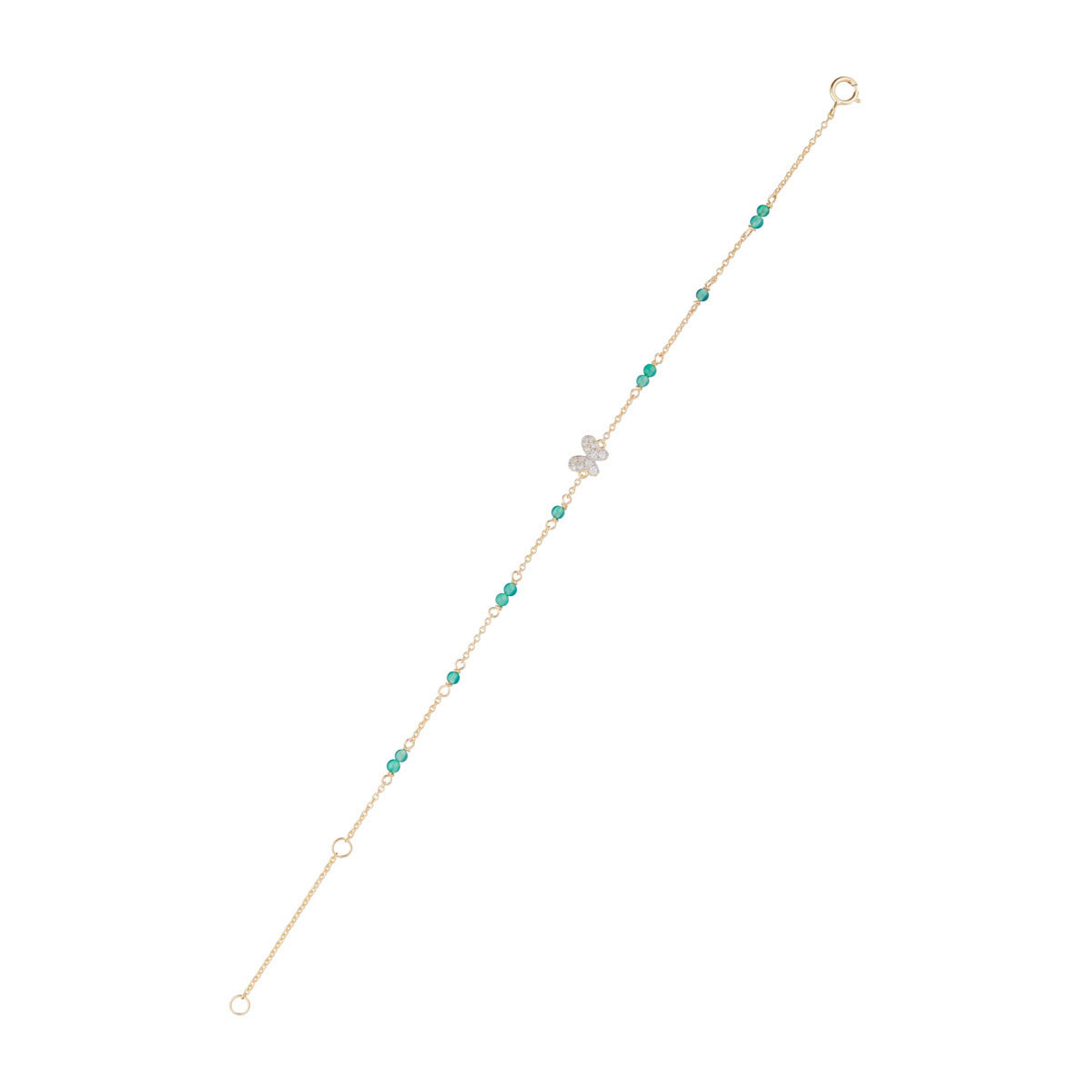 Bracelet Or Jaune Diamant et Agathe Bracelet Or Jaune Diamant et Agathe