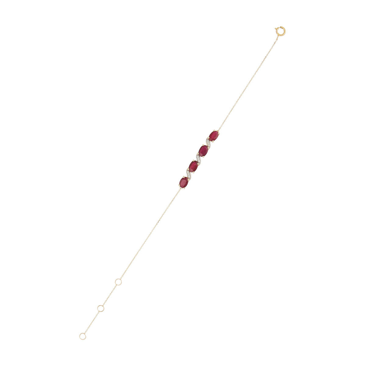 Bracelet Or Jaune Diamant et Rubis Bracelet Or Jaune Diamant et Rubis