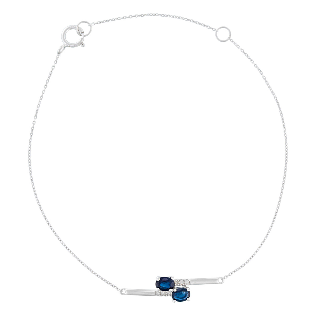 Bracelet Or Blanc Diamant et Saphir Bracelet "Anaïs" Or blanc et Saphir