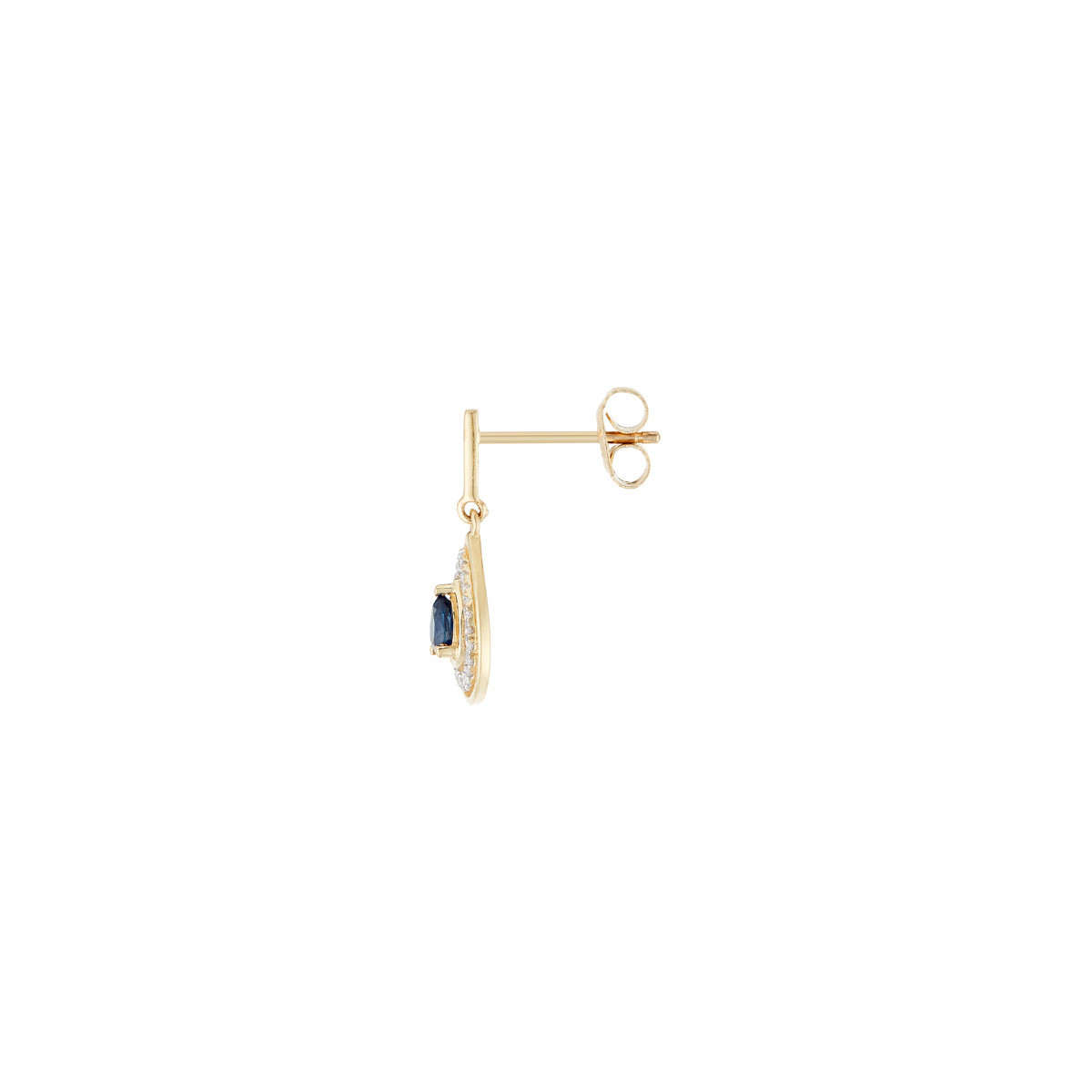 Boucles d'oreilles Or Jaune Diamant et Saphir