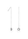 Boucles d'oreilles Or Blanc et Topaze or blanc 9k serties d'une topaze de 1,37 carat.