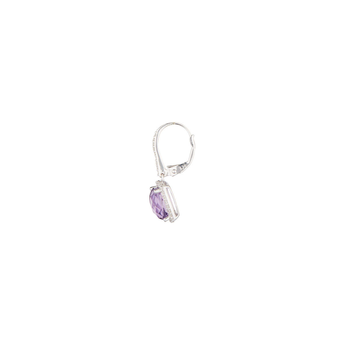 Boucles d'oreilles Or Blanc Diamant et Améthyste Boucles d'oreilles "Augusta" Or blanc et Améthyste