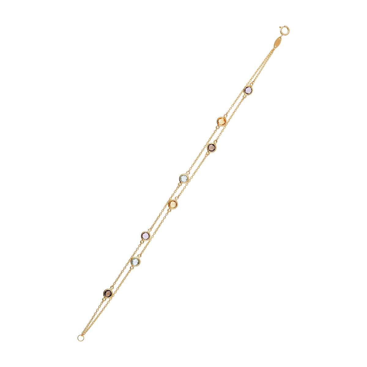 Bracelet Or Jaune 375/1000 et Pierres Fines Bracelet "Trésor Arcadien" Or jaune