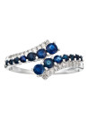 Bague Or Blanc Diamant et Saphir