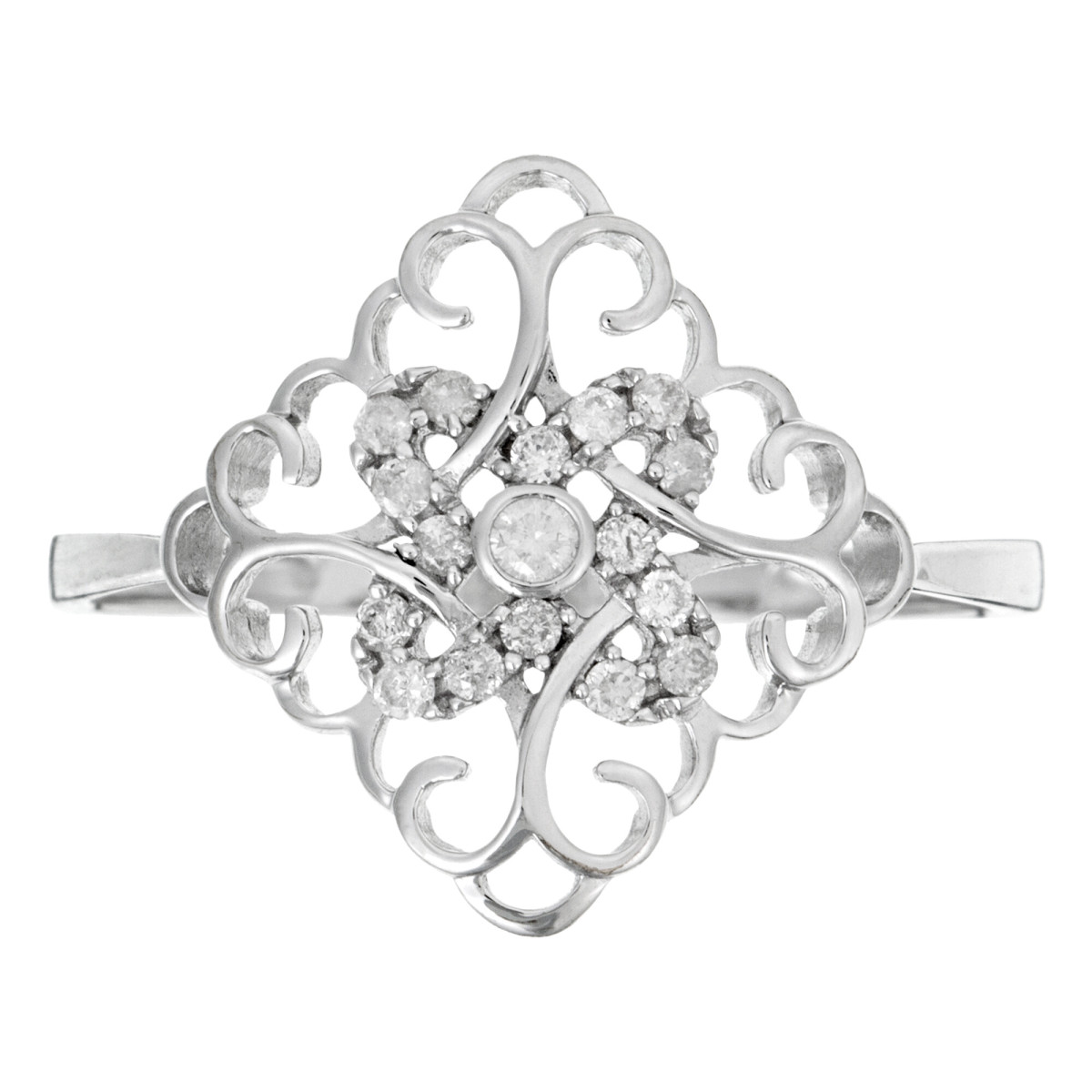 Bague Or Blanc et Diamant Bague "Albay" Or blanc et Diamants