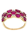 Bague Or Jaune Diamant et Rubis
