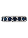 Bague Or Blanc Diamant et Saphir