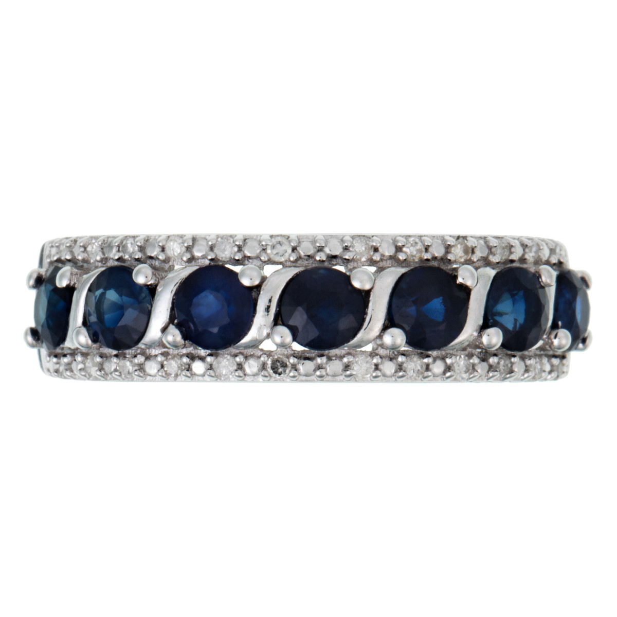 Bague Or Blanc Diamant et Saphir Bague "Bianca" Or blanc et Saphir
