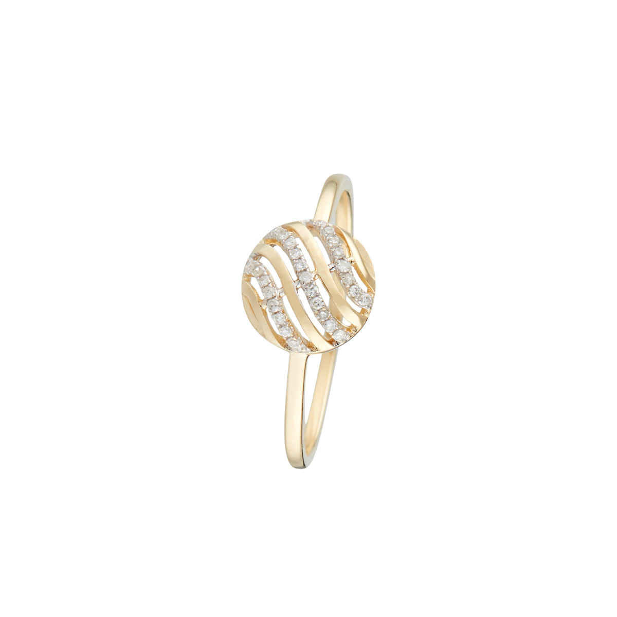 Bague Or Jaune et Diamant Bague "Waves" Or jaune et Diamants
