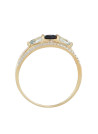 Bague Or Jaune Diamant et Pierre Précieuse