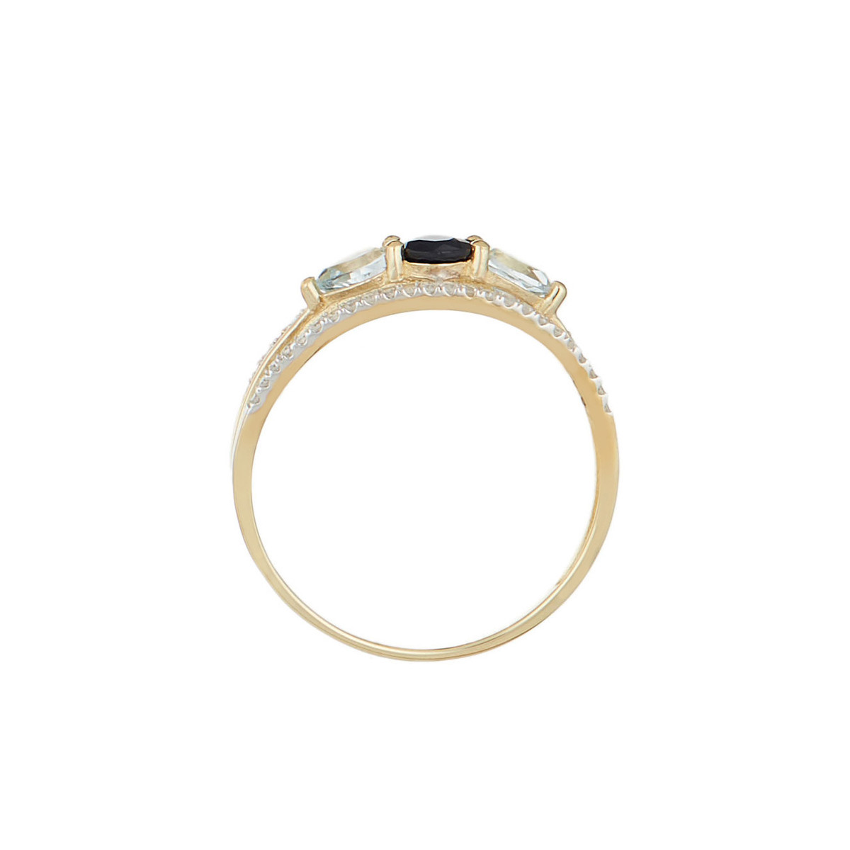 Bague Or Jaune Diamant et Pierre Précieuse Bague " Andrée" Or jaune et Multipierres