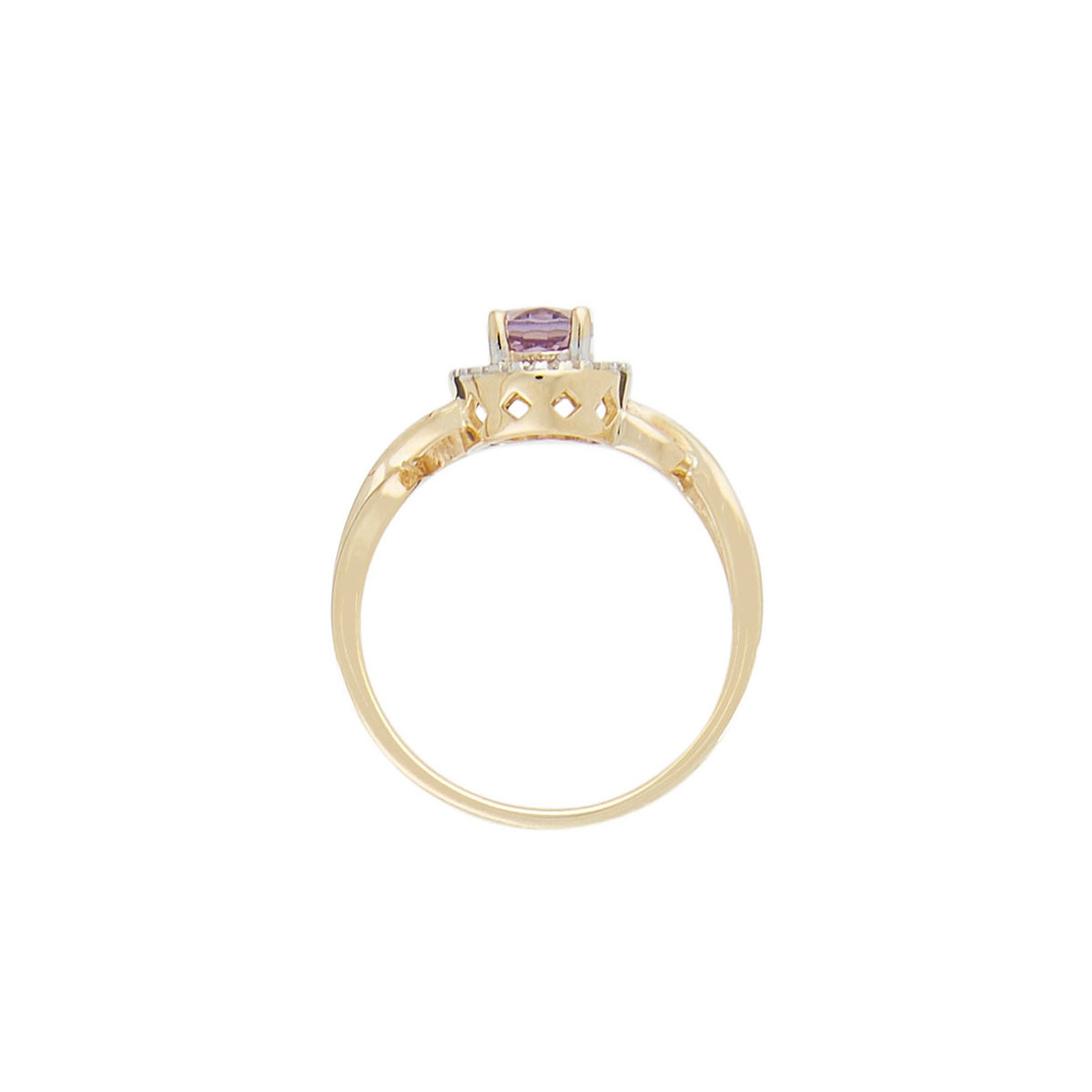 Bague "Keeluna Améthyste" Or jaune et Diamants