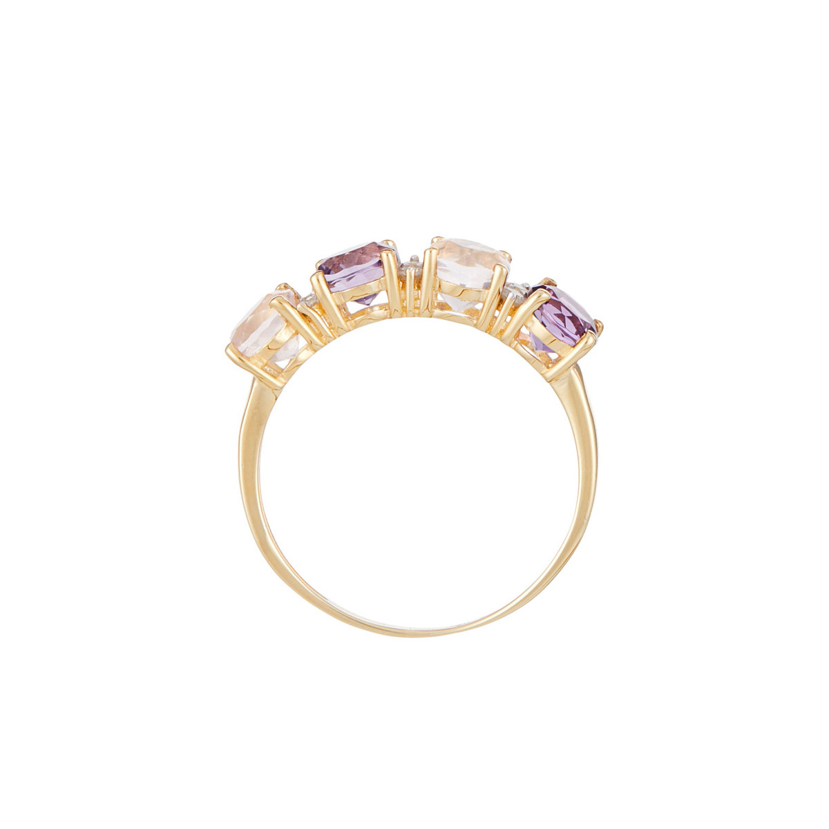 Bague Or Jaune Diamant et Pierre Précieuse Bague " Paule" Or jaune et Multipierres