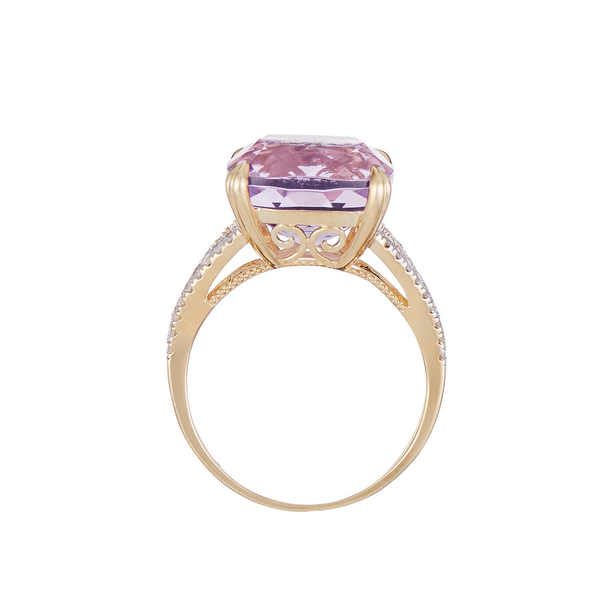 Bague "Pink Fiction Améthyste" Or jaune et Diamants