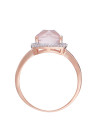 Bague Or Rose Diamant et Quartz Rose