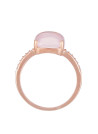 Bague Or Rose Diamant et Quartz Rose